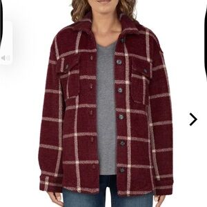 Natural Reflections Red and White Teddy Jacket Cozy Layering Essential